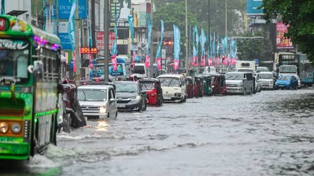 Roads during monsoon season in Sri Lanka